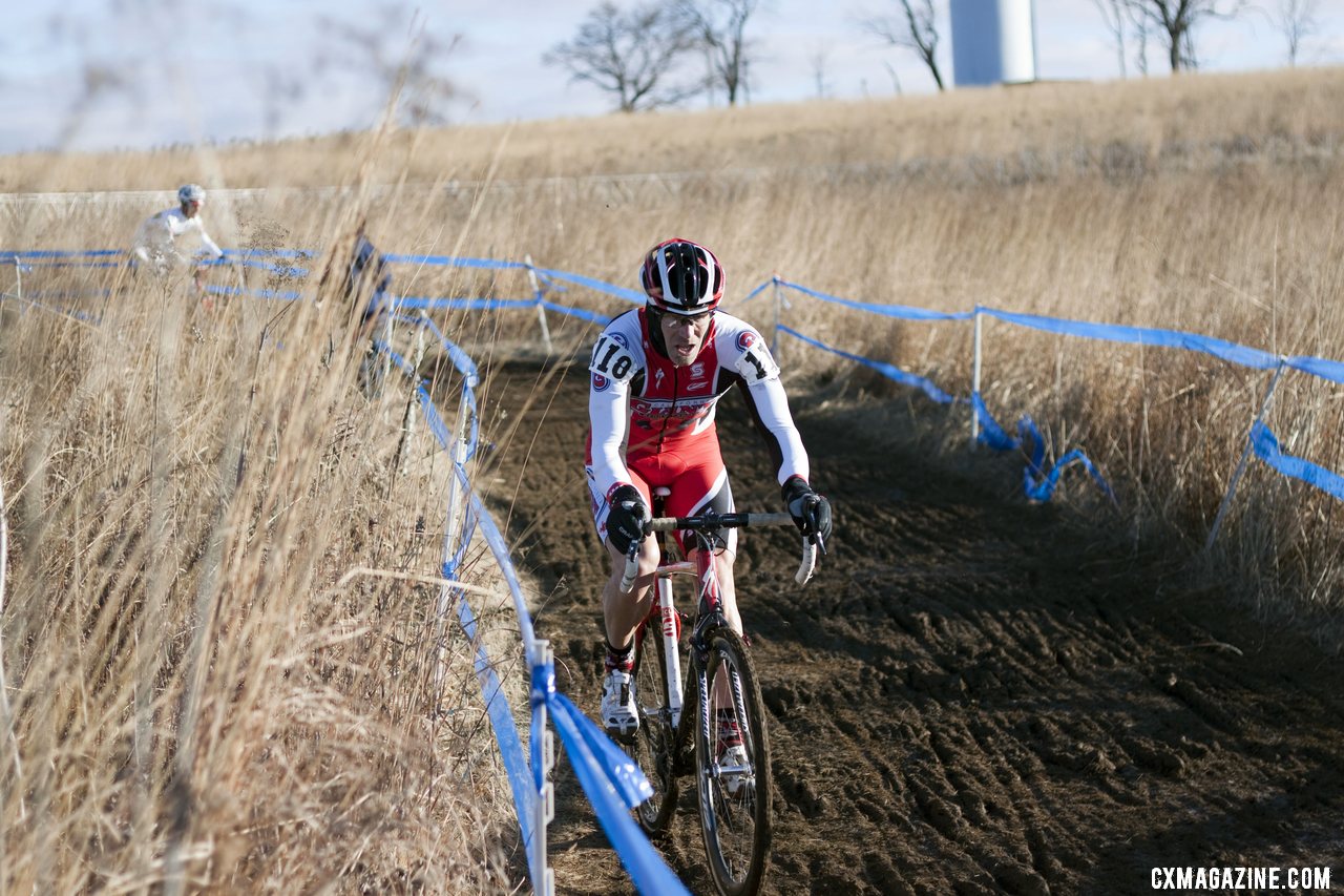 Gannon Myall overcame a back row start to finish fourth in what many called the ride of the day. © Cyclocross Magazine