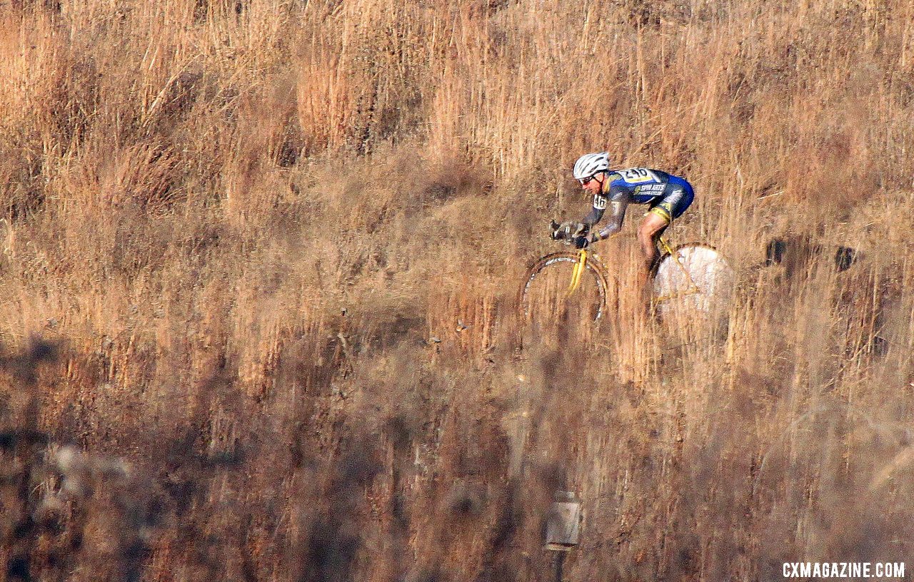 Paul Curley on the descent at the 2012 Cyclocross National Championships, Masters 55-59. © Cyclocross Magazine