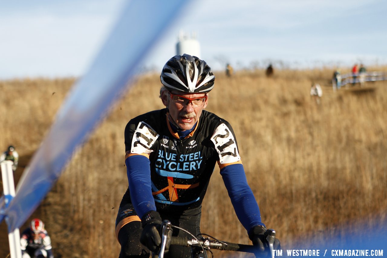 Jeff Tripp from Blue Steel Cyclery (Kathy Sarvary\'s bicycle shop) finished 37th in the Masters Men 55-59. © Tim Westmore