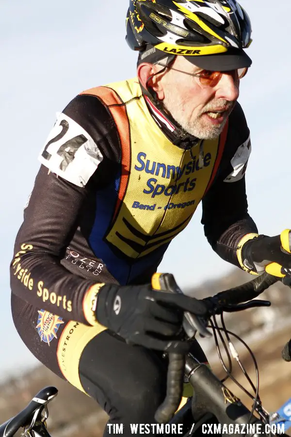 Don Leet from Bend climbed to a ninth place finish. 2012 Cyclocross National Championships, Masters Men 60 and over. © Cyclocross Magazine