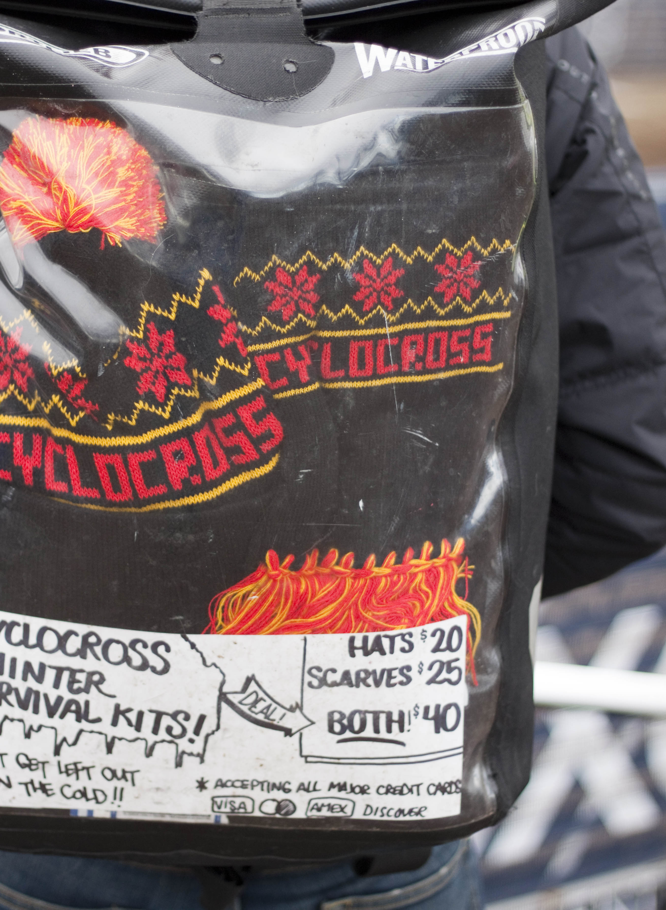 A crafty entrepreneur has a way to keep both riders and spectators warm.  © Cyclocross Magazine