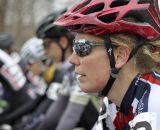 A rider awaits the start of the 30-34 Masters Women's race. © Cyclocross Magazine