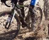 Speed meant sand-sprayed drivetrains. 2012 Cyclocross National Championships, Masters Women Over 45. © Cyclocross Magazine