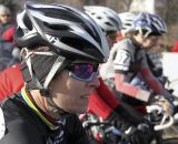 Sarvary focuses on the first of two titles she hopes to win this month. Her collar shows her main goal. © Cyclocross Magazine