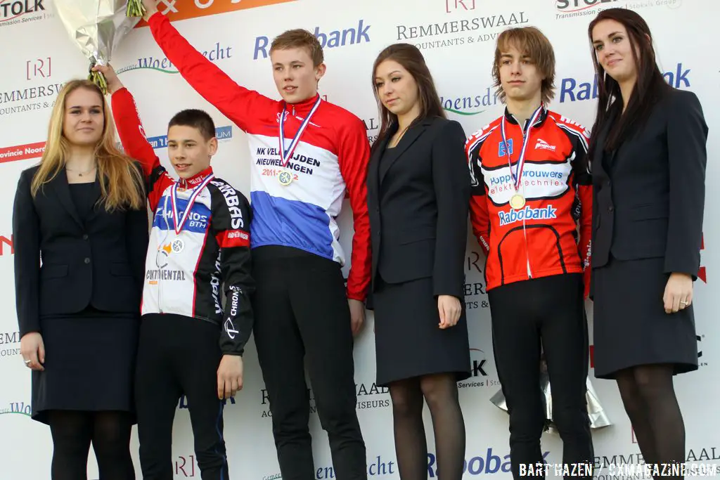 The beginners podium with Rogier Kalvenhaar, Koen van Dijke en Max Gulickx