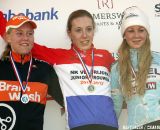 The junior women's podium (from L. to R.): Evy Kuijpers, Annefleur Kalvenhaar and Mascha Mulder.