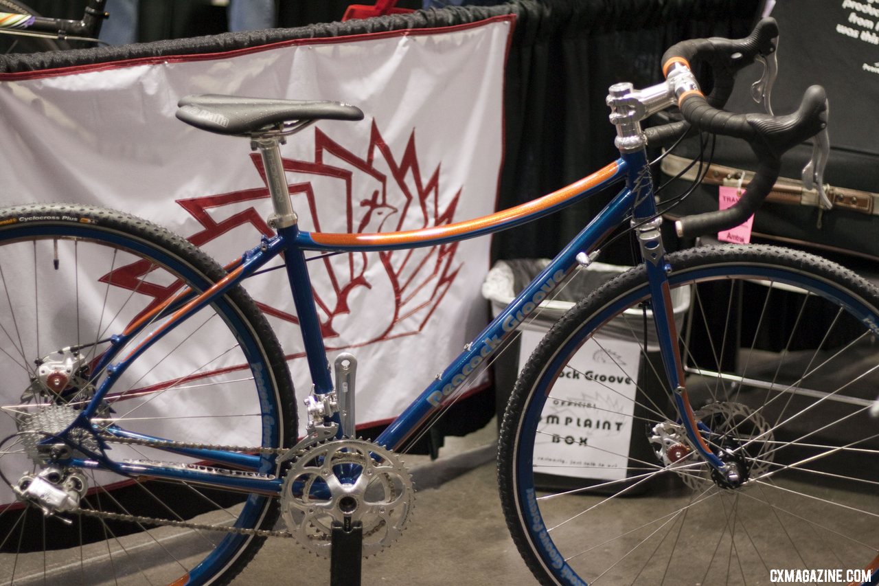 Peacock Groove brought three cyclocross bikes to the show, including this small disc-brake creation designed for the vertically-challenged rider. NAHBS 2012.  ©Cyclocross Magazine