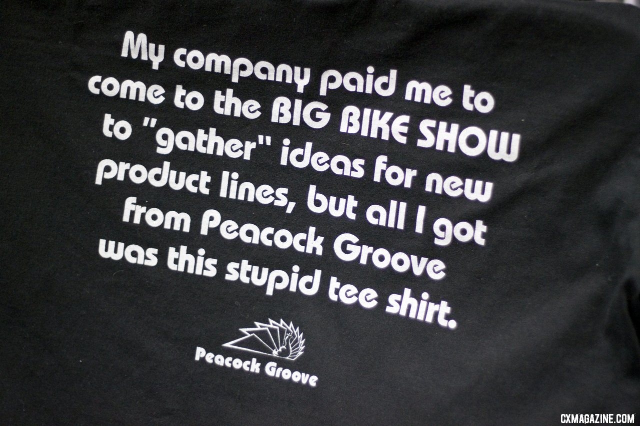 Peacock Groove shows its sense of humor with these tees at NAHBS 2012.  ©Cyclocross Magazine