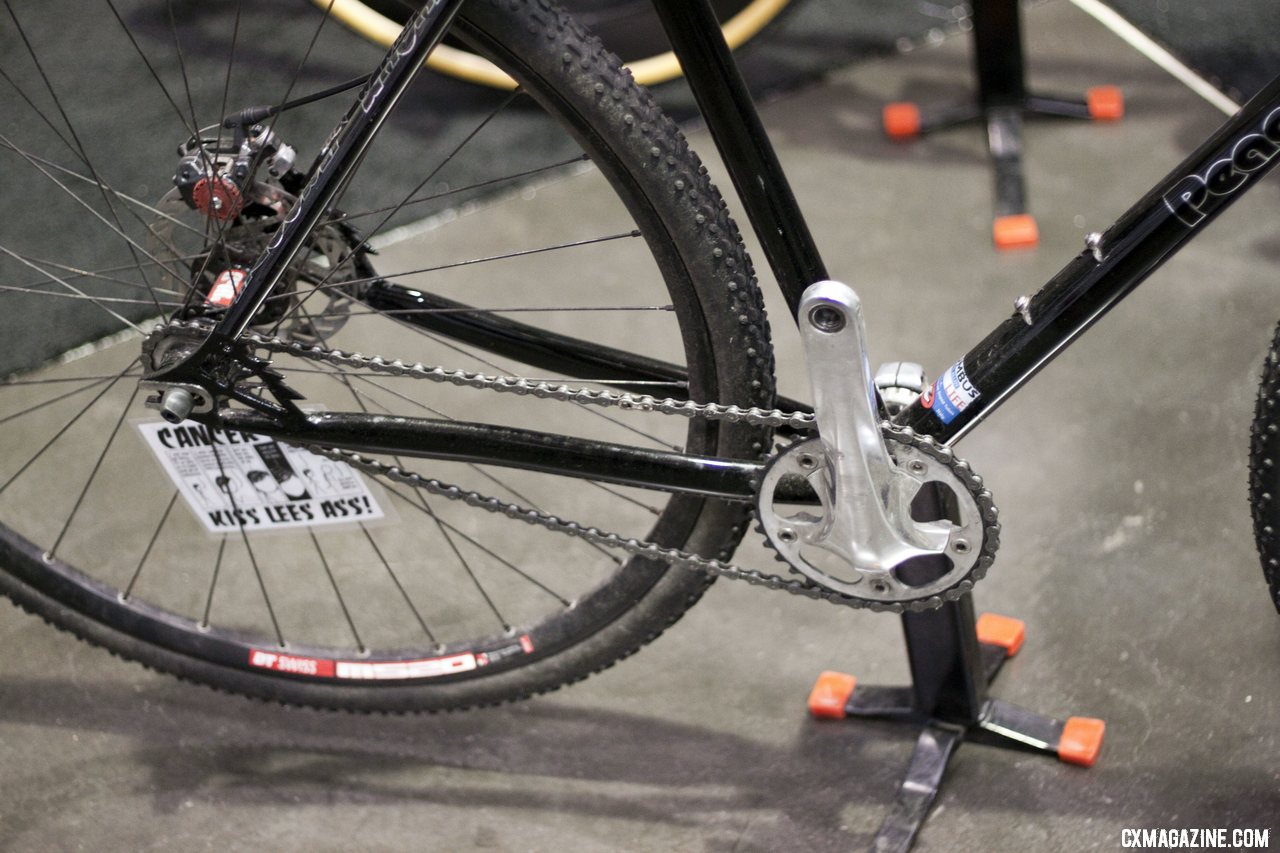 Peacock Groove\'s Avid BB7 disc-brake equipped singlespeed. NAHBS 2012.  ©Cyclocross Magazine