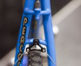 Peacock Groove's rear brake cable hanger is a sturdy one, supported by both seatstays. NAHBS 2012.  ©Cyclocross Magazine