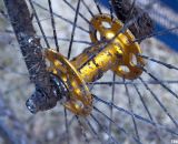 The gold theme continues with the Paul Components high flange hubs © Cyclocross Magazine