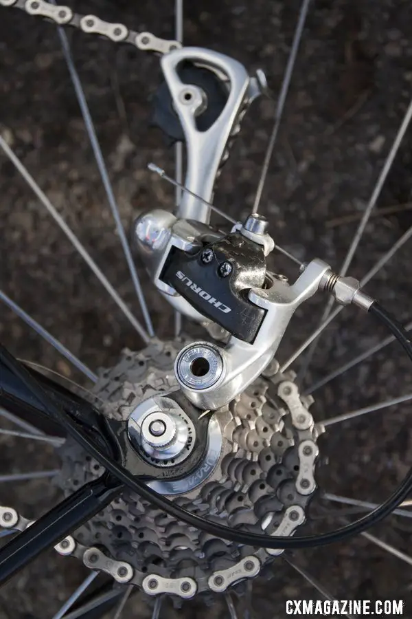Jungle Fever: The Shimano cassette pairs with long cage Campagnolo Chorus derailleur © Cyclocross Magazine
