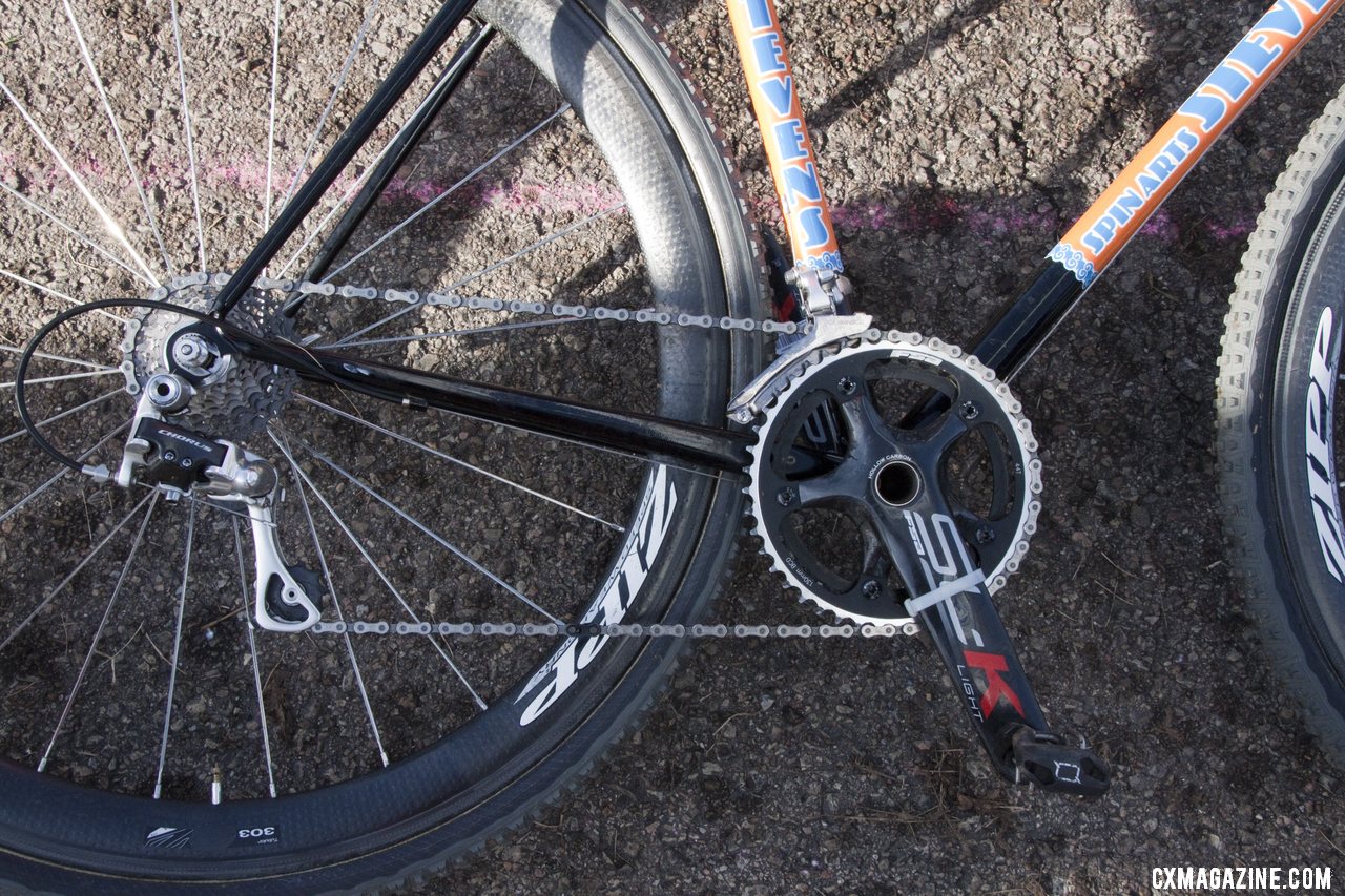 For cranks, Sarvary went with FS\'s SLK Light 10 speed carbon © Cyclocross Magazine