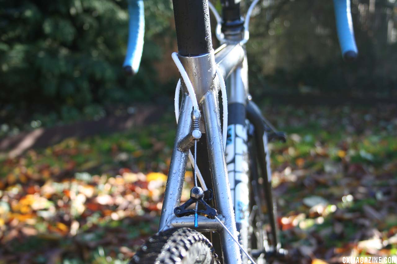 A nifty, integrated approach to rear brake cable routing. ©Cyclocross Magazine