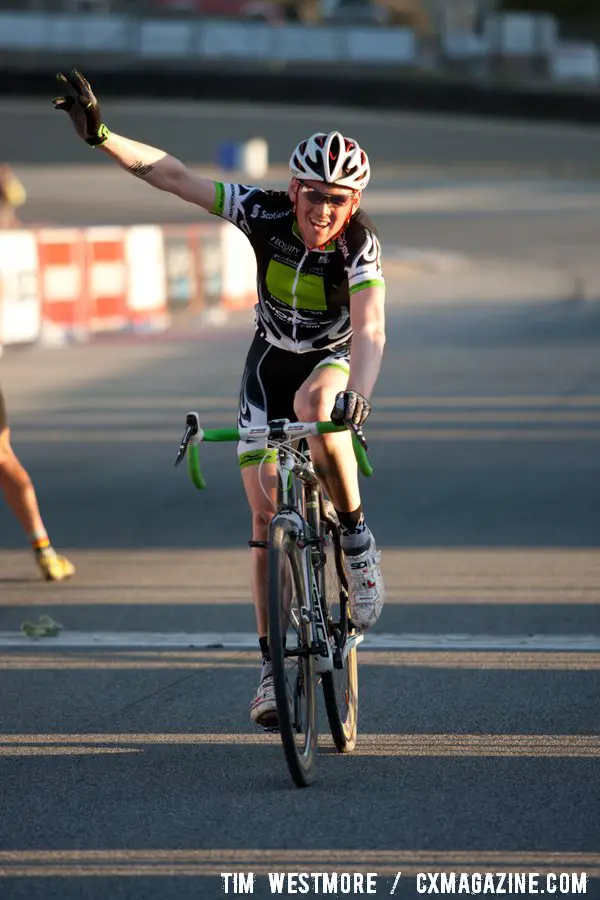 Aaron Schooler celebrates second place. ©Tim Westmore