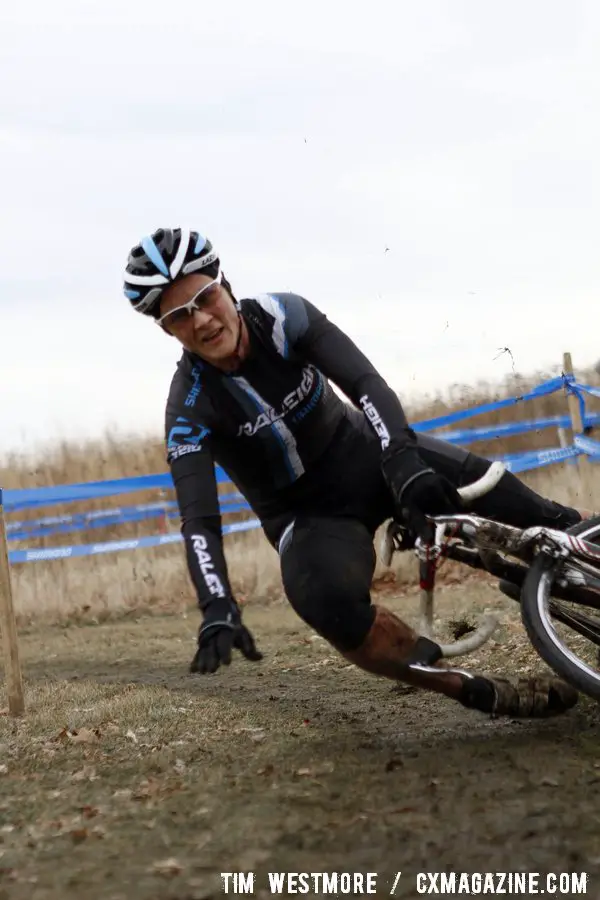 Jenni Gaertner took a spill and injured her hand. She would struggle to hold the bars afterwards. © Tim Westmore