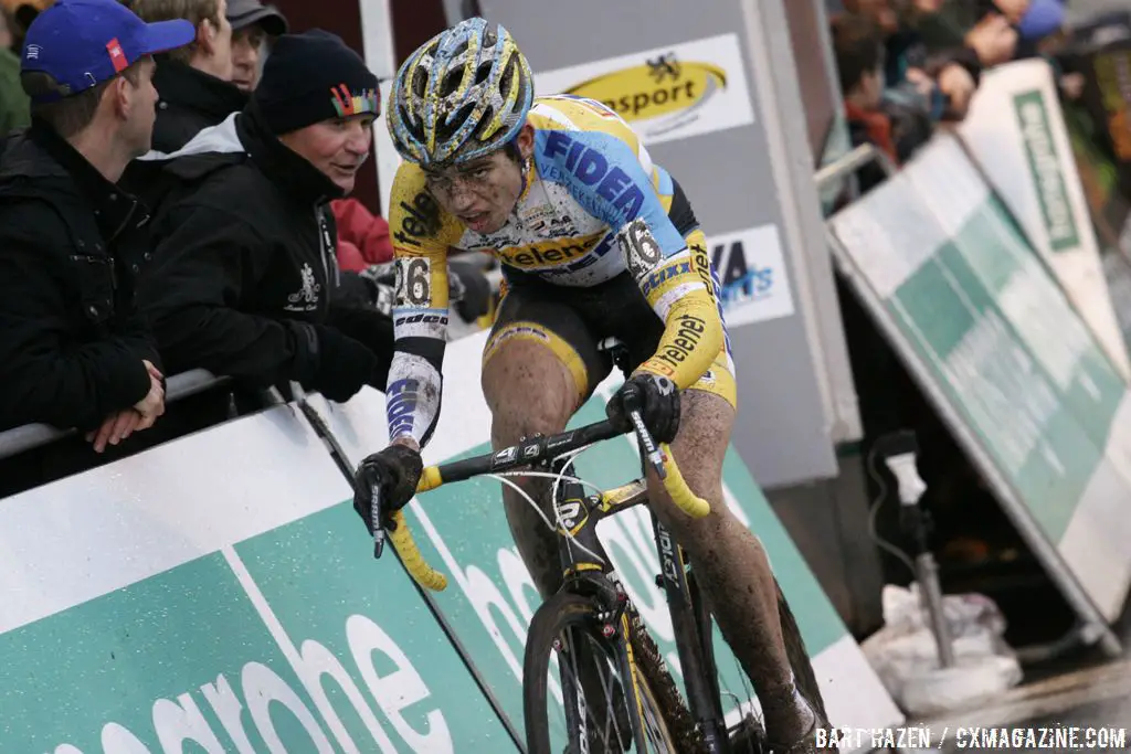 Wout van Aert couldn\'t keep the leaders\' wheels, but rode to third © Bart Hazen