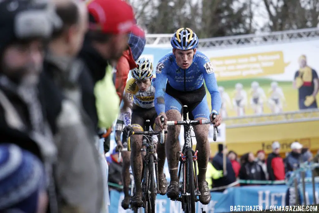 Mike Teunissen leading the charge at Superprestige Gieten © Bart Hazen