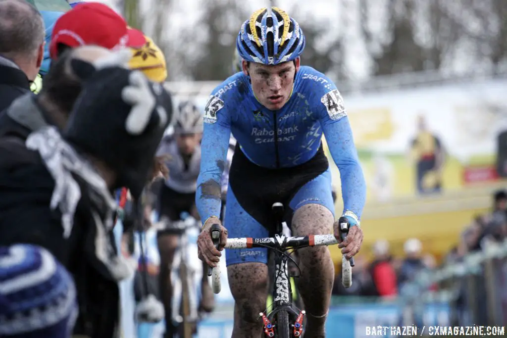 Mike Teunissen leading the charge at Superprestige Gieten © Bart Hazen