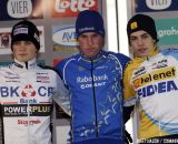 Superprestige U23 Men Podium: Mike Teunissen, David van der Poel and Wout van Aert  © Bart Hazen