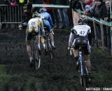 The U23 men navigating the difficult terrain at Superprestige Gieten  © Bart Hazen