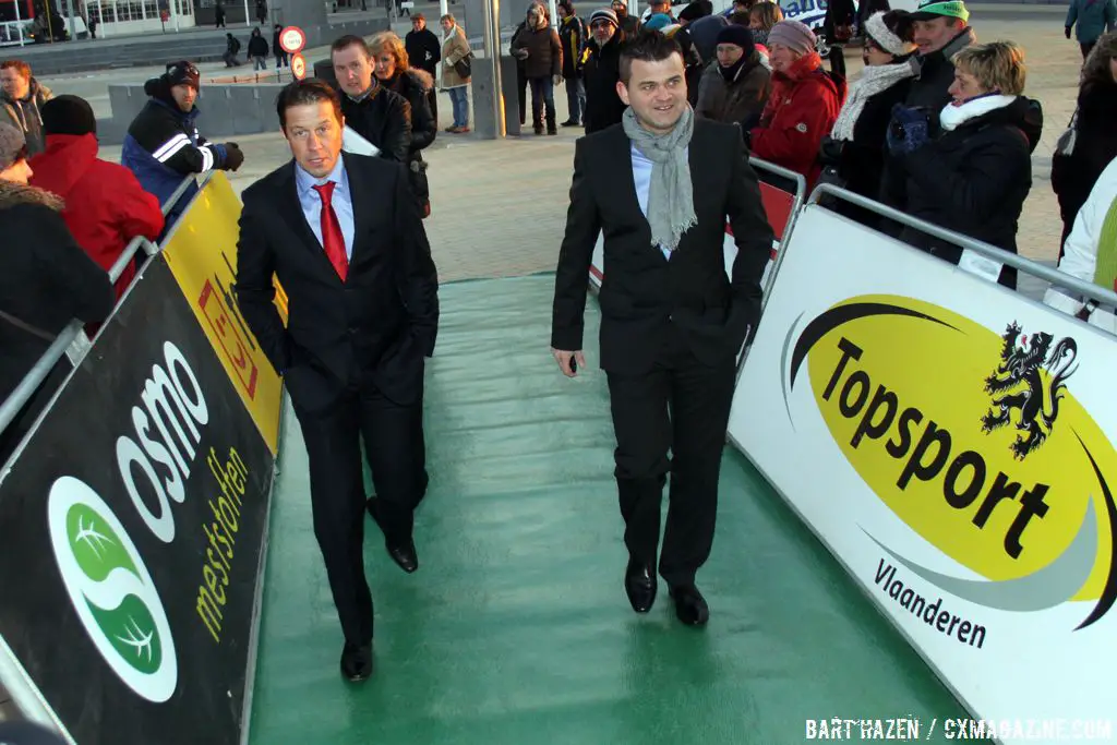 Sunweb Revor manager Jurgen Mettepingen and sports director Mario de Clerq