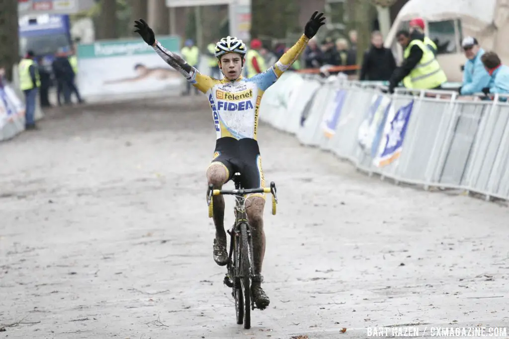 Wout van Aert with the win © Bart Hazen