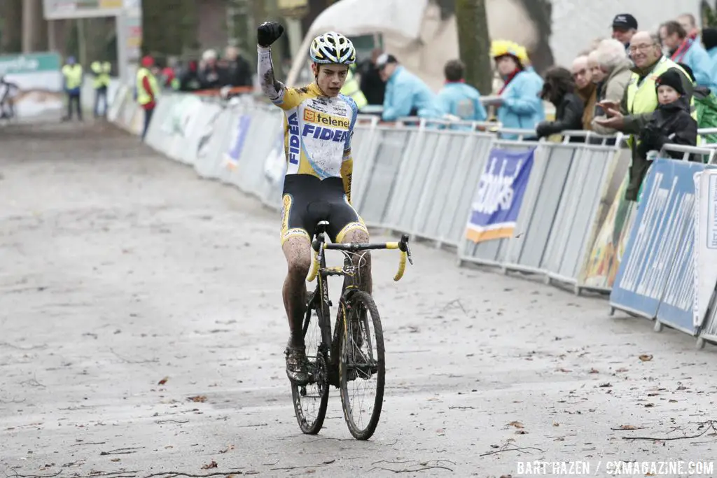 Wout van Aert with the win © Bart Hazen