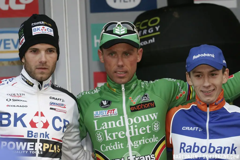 The Podium: Sven Nys, Niels Albert, and Lars van der Haar © Bart Hazen