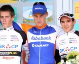 2012 Superprestige Ruddervoorde U23 Podium: Teunissen, Jens Adams, and Gianni Vermeersch  © Bart Hazen