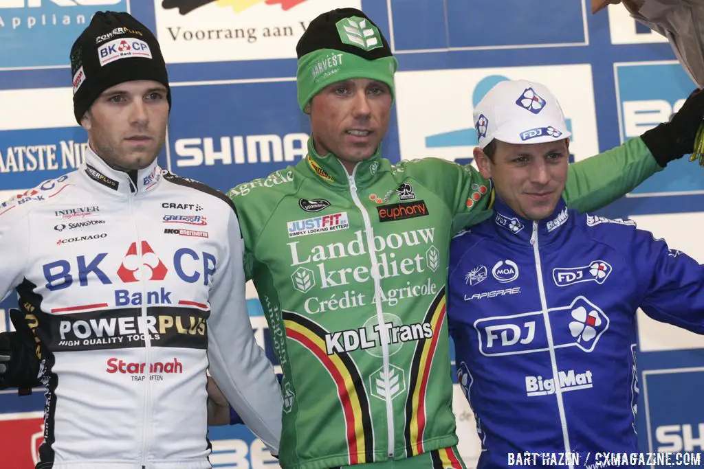 The Podium: Sven Nys, Niels Albert, and Francis Mourey © Bart Hazen