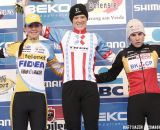 The Podium: Katie Compton, Nikki Harris and Sanne Cant © Bart Hazen