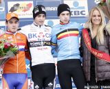 The Podium: Wietse Bosmans,  Michiel van der Heijden, Wout Van Aert  © Bart Hazen