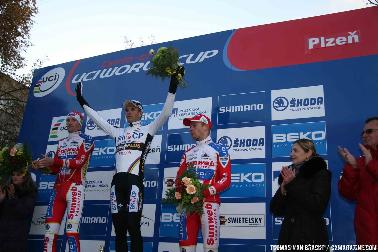 The Men\'s Podium: Albert, Pauwels, and Vantornout © Thomas van Bracht