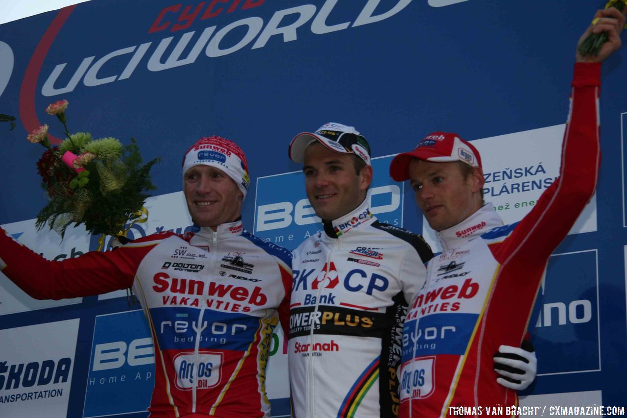 The Men\'s Podium: Albert, Pauwels, and Vantornout © Thomas van Bracht