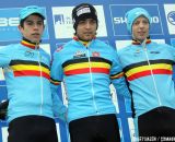 U23 Podium - Wietse Bosman, Wout van Aert, and Michael Vanthourenhout © Bart Hazen