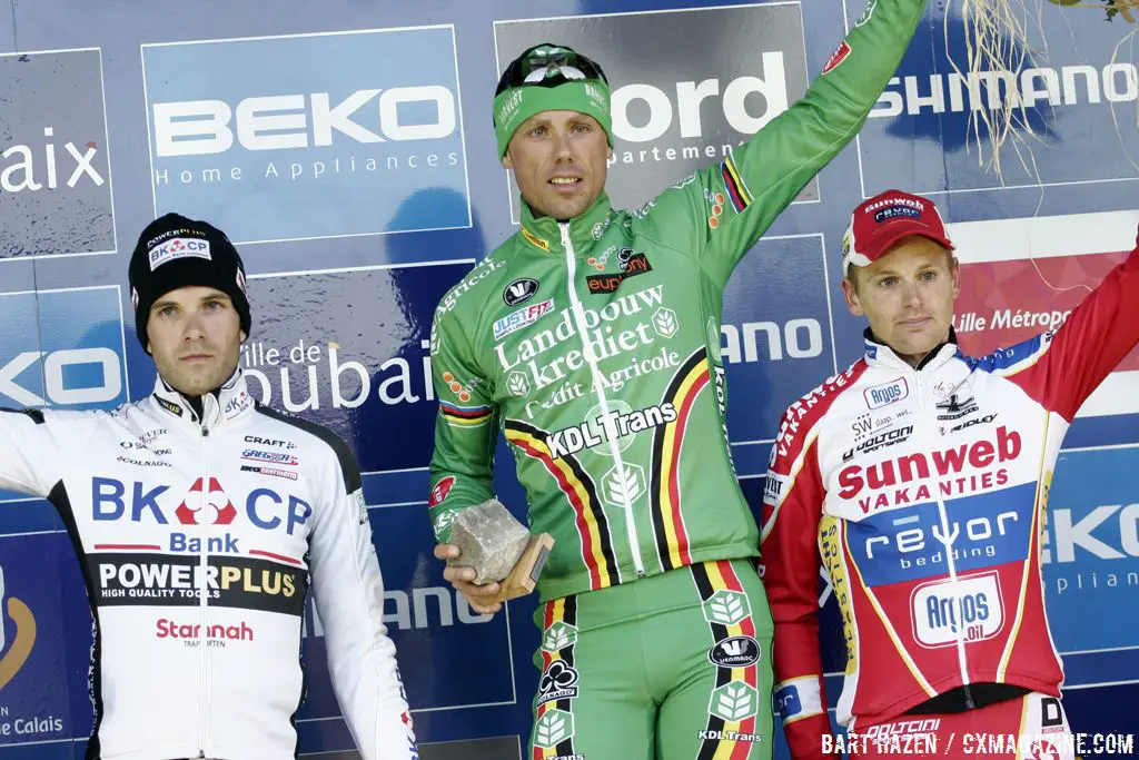 The Podium: Sven Nys, Kevin Pauwels, Niels Albert © Bart Hazen