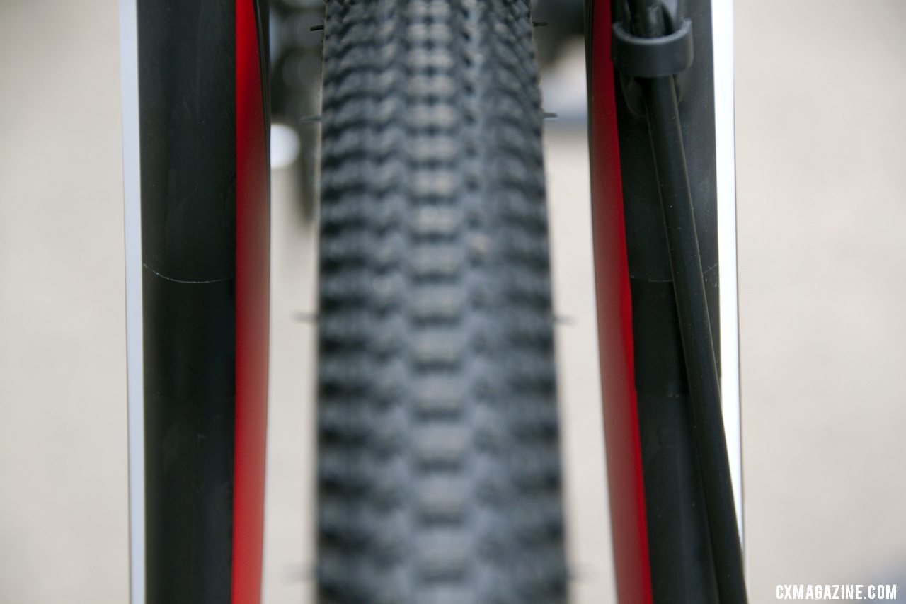 The front fork\'s cantilever posts are also removeable on the 2013 BH Bikes RX Team Disc carbon cyclocross bike. © Cyclocross Magazine