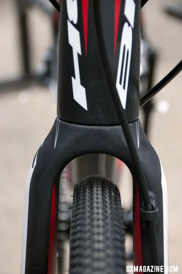 The front fork offers moderate clearance on the 2013 BH Bikes RX Team Disc carbon cyclocross bike. © Cyclocross Magazine