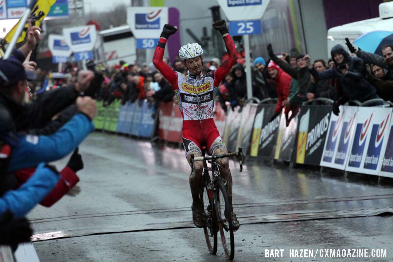 Kevin Pauwels (Sunweb-Napoleon Games Cycling Team) was the winner of the 2013 edition of Bpost bank trofee at Essen. © Bart Hazen / Cyclocross Magazine