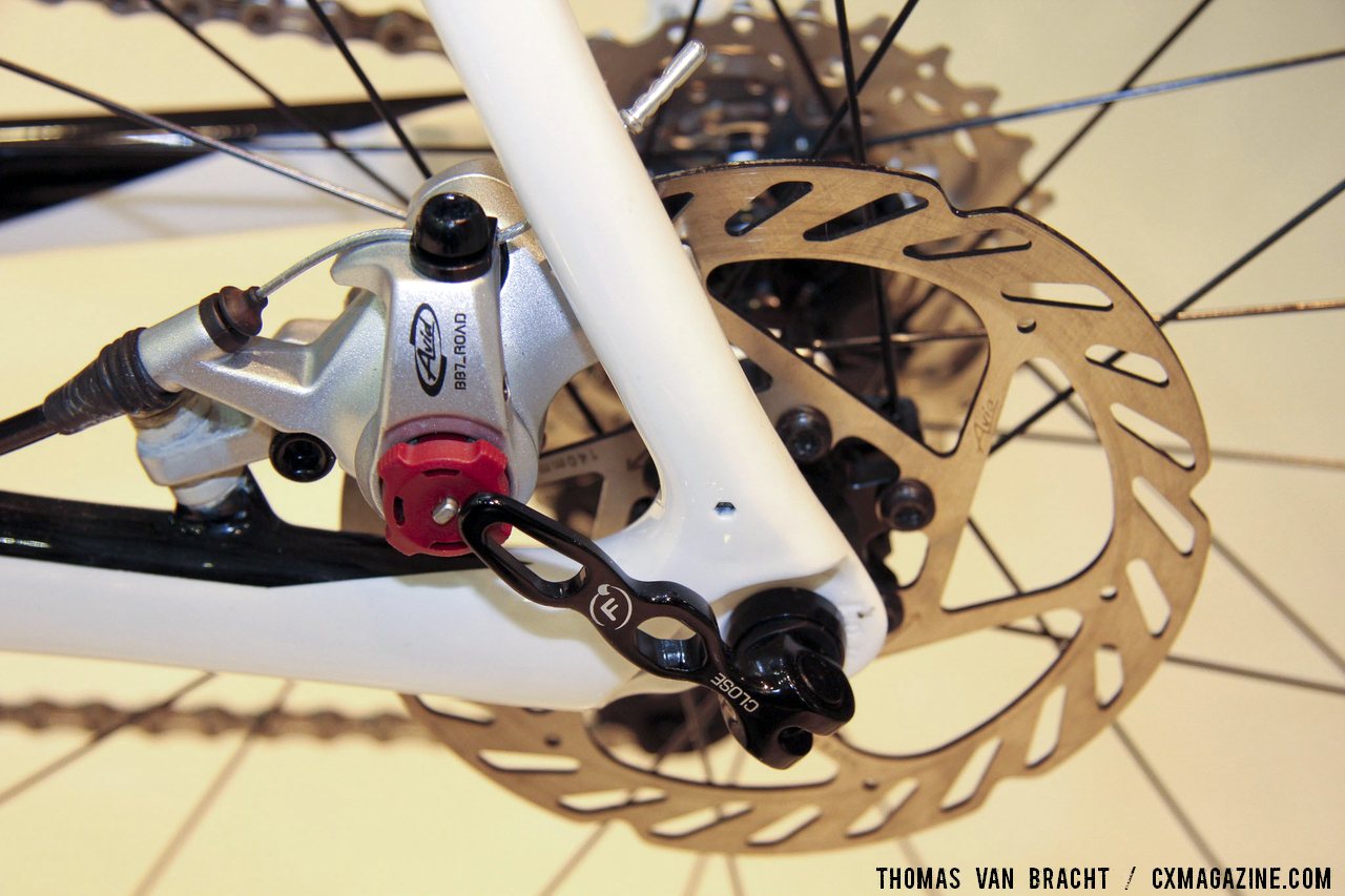 Colnago\'s Prestige brake caliper is chainstay Post  mounted. ©Thomas van Bracht