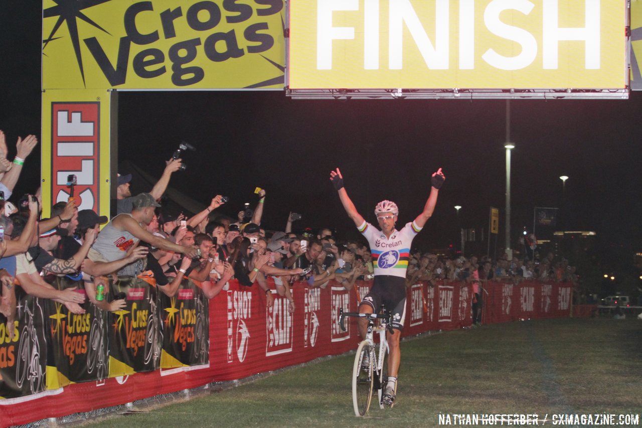 Nys takes the win at Cross Vegas 2013. © Nathan Hofferber / Cyclocross Magazine