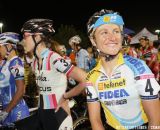 Amy Dombroski gets race-ready at Cross Vegas 2013. © Nathan Hofferber / Cyclocross Magazine