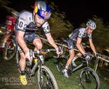 Tim Johnson dices it up with eventual winner Ryan Trebon and runner-up Logan Owen. © Philip Beckman /  PB Creative