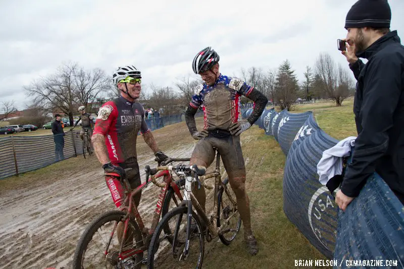 Donald Myrah  and Tim Butler (Evolution Racing Team-WA) chatting with CX Magazine after a one-two finish.  ©Brian Nelson