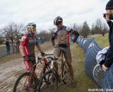 Donald Myrah  and Tim Butler (Evolution Racing Team-WA) chatting with CX Magazine after a one-two finish.  ©Brian Nelson