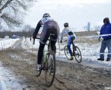 Finding the fast, smooth line was the challenge. Collegiate D1 Men, 2013 Cyclocross National Championships. © Cyclocross Magazine