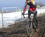 Werner (Lees-McRae) with a late gap. Collegiate D1 Men, 2013 Cyclocross National Championships. © Cyclocross Magazine