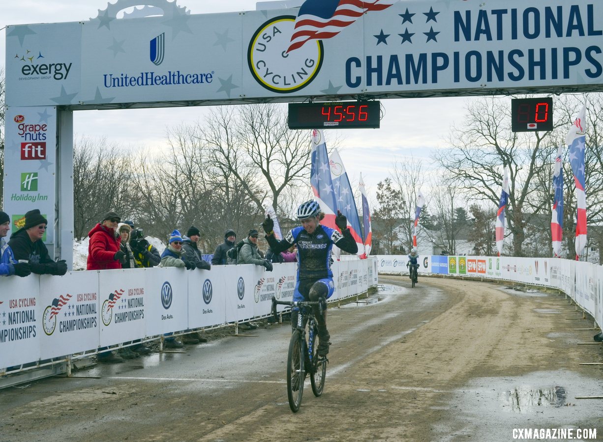 D2 Champ Erica Zaveta of Brevard College raced at the same pace as Antonneau and caught all D1 racers but her.  2013 Cyclocross National Championships. © Cyclocross Magazine