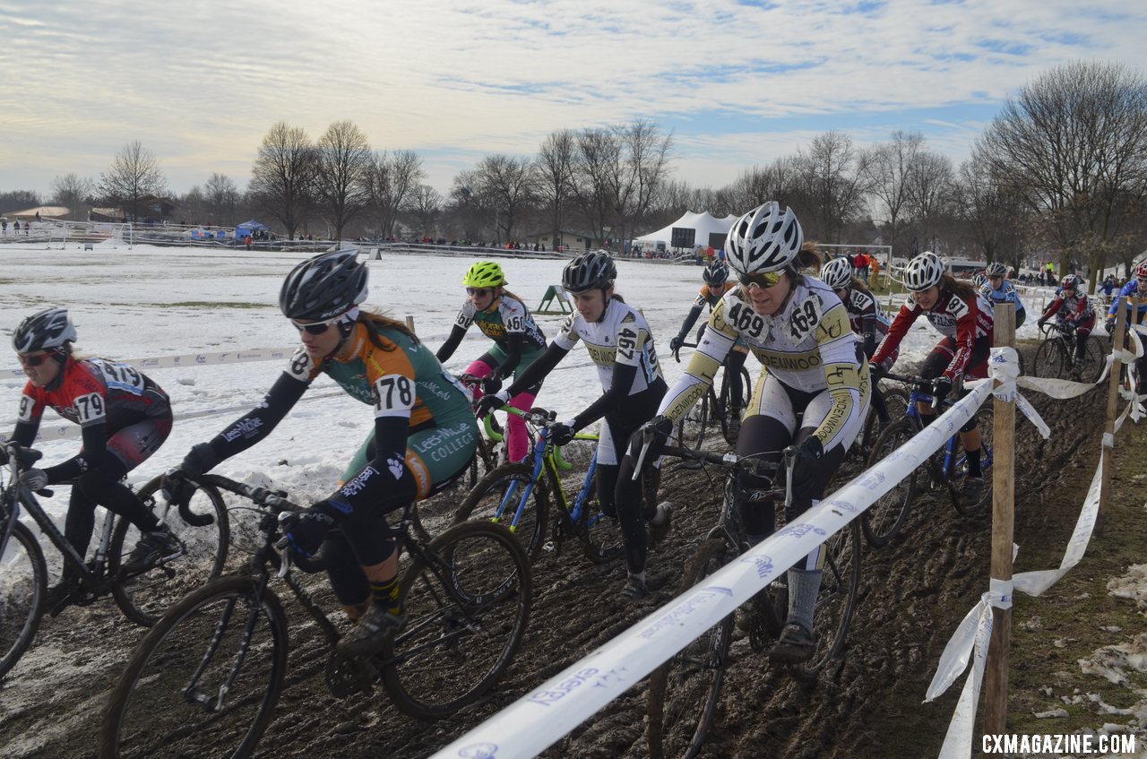 Collegiate D1 and D2 Women, 2013 Cyclocross National Championships. © Cyclocross Magazine